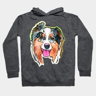 Cute Dog Face Watercolor Hoodie